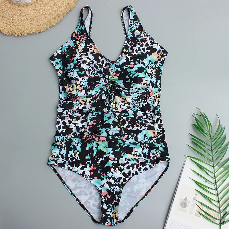 Swimwear Women 2023 One Piece Swimsuit Color Print Swimsuit Female Swimming Suit Push Up Monokini Sexy  Swimwear