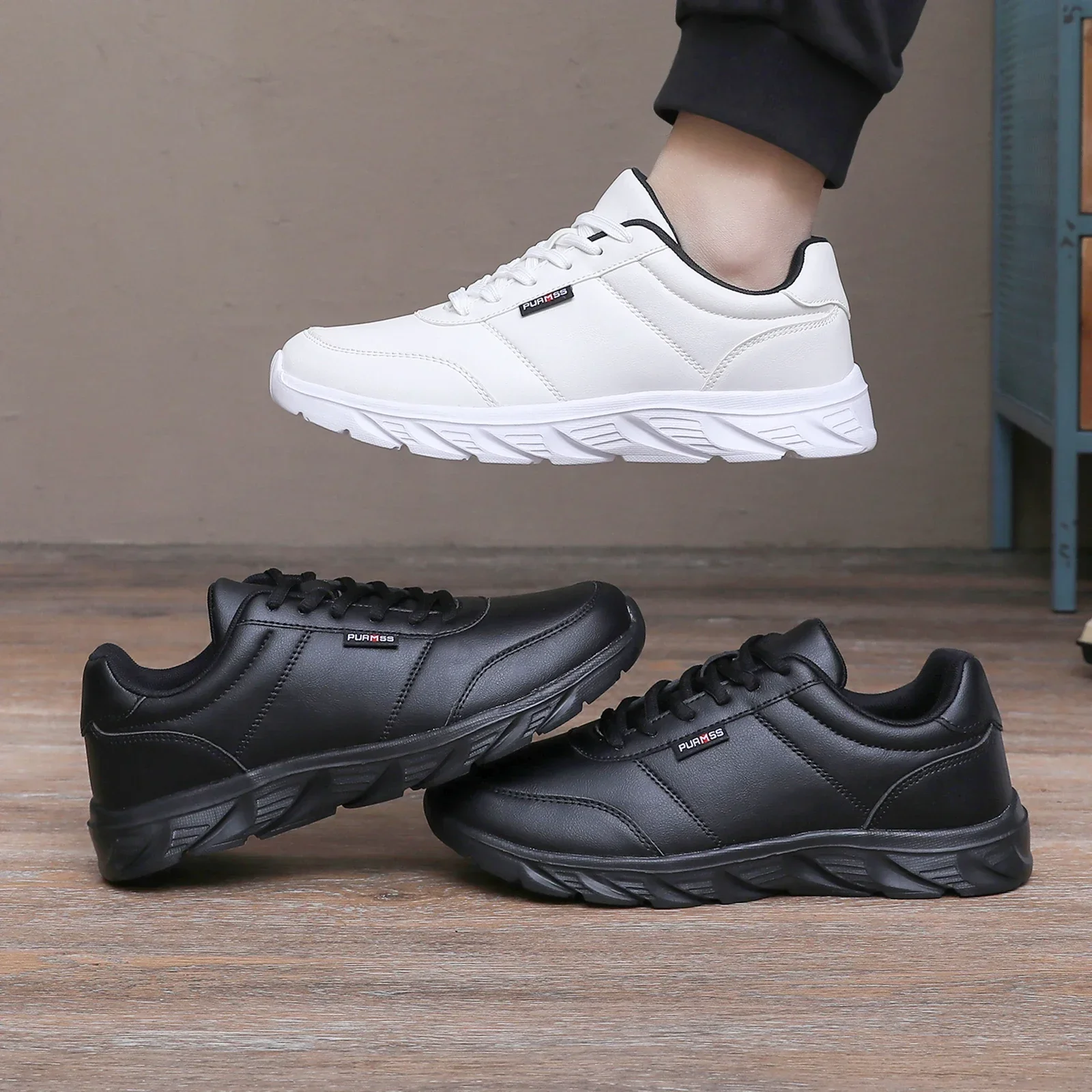 2025 männer Schuhe Frühling Herbst Wasserdichte Wanderschuhe Turnschuhe Freizeit Männlichen Leder Sport Schuhe Non-Slip Schuhe – Detail 7