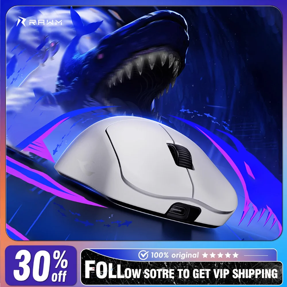 

Беспроводная мышь Rawm Leviathan V4, двухрежимный датчик PAW3950, 55 г, легкий чип NORDIC NRF54, 8K, игровая мышь для киберспорта, подарки для ПК
