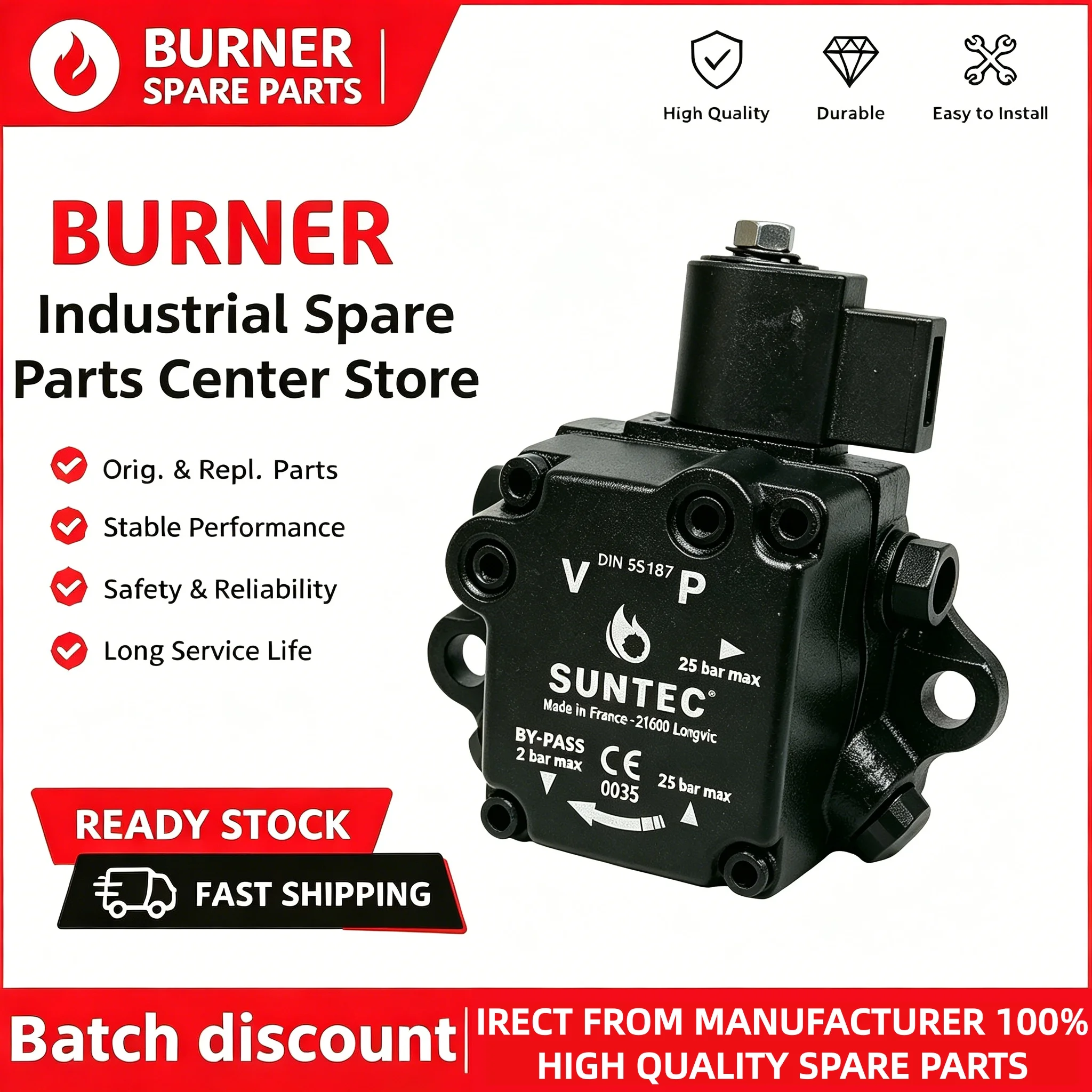 France Fuel Pump AL65C9410 AL75C9411 AL95C9412 RL50 RL70, Genuine OEM Parts, Replacement Parts For Oil Burner Boilers