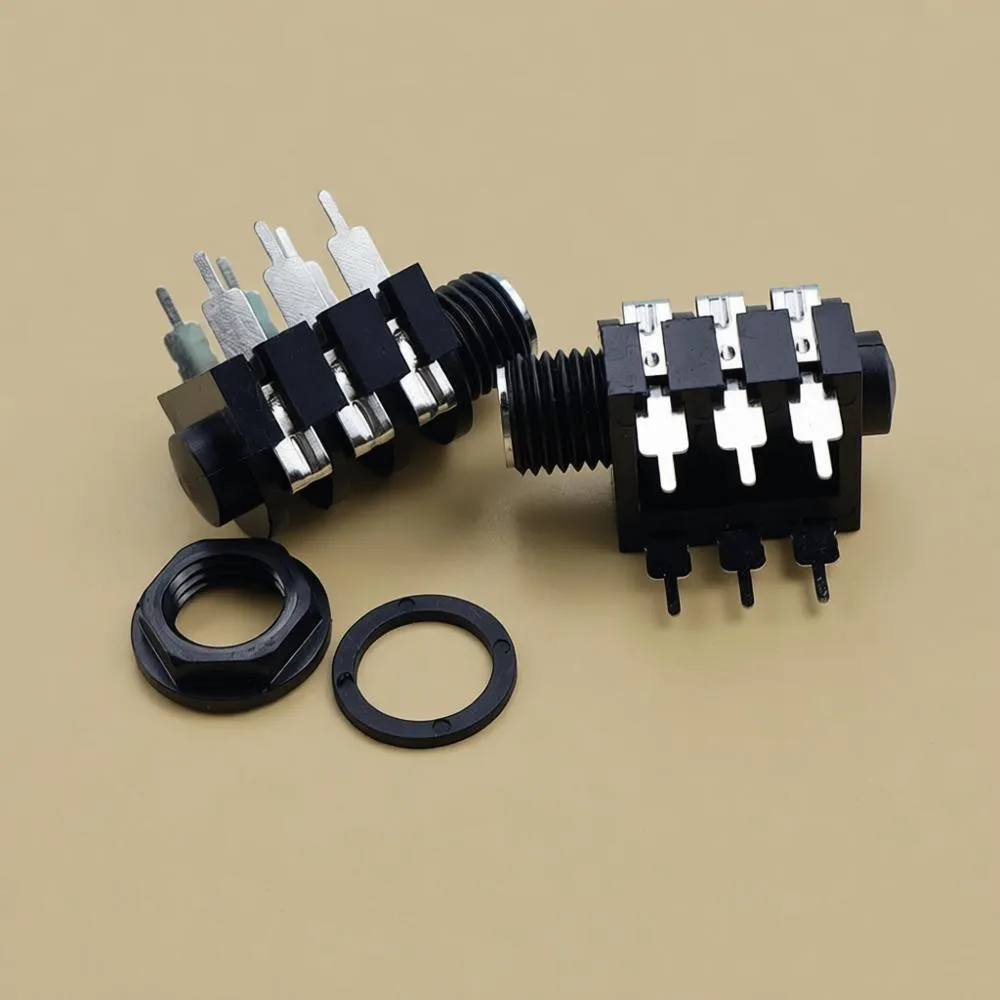 Yaru Tortoise 6.5mm Dual-channel Female Socket Six-pin Stereo Microphone Connector Nickel-Plated Copper Port for Audio Equipment