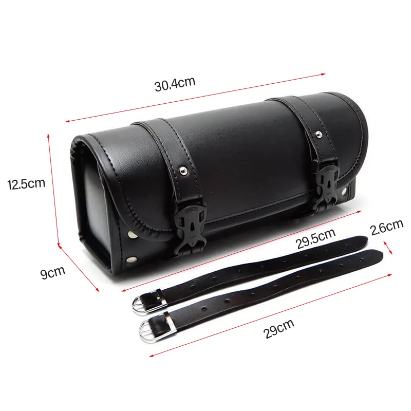 Motorcycle Universal Fork Bag Leather Saddlebags Tool Bag Storage Pouch Waterproof for Harley Sportster XL Softail Honda Yamaha