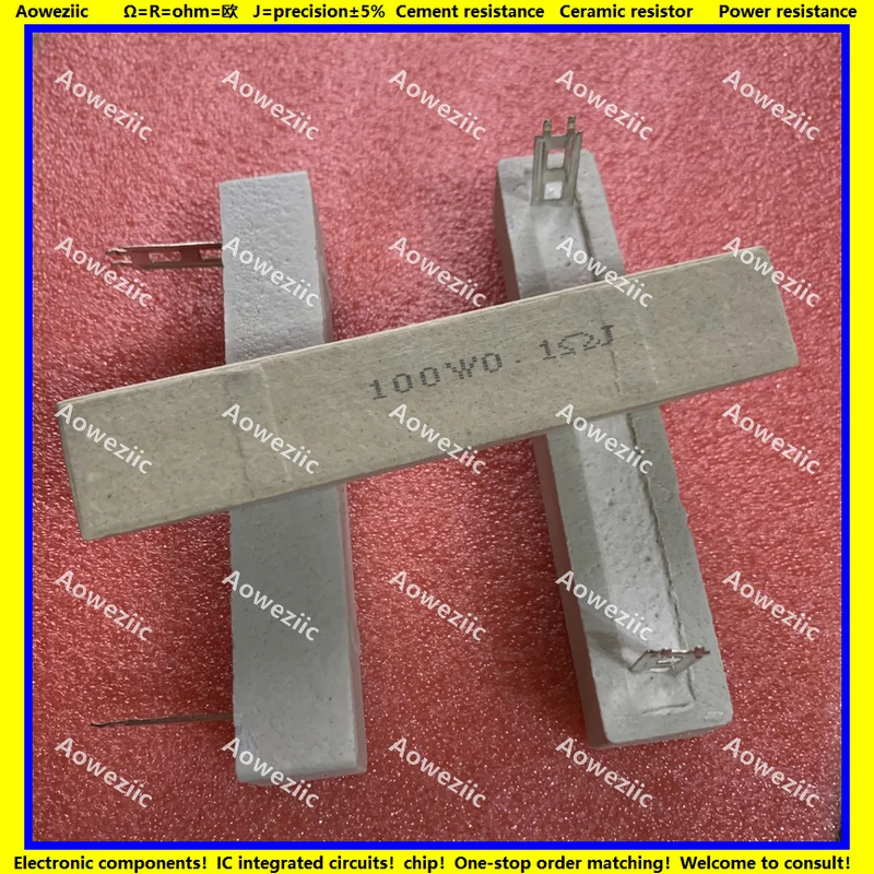 100W R1J 0.1RJ 0.5R 1RJ 1R5J 2ΩJ 2.2R 2.5R 3RJ 4R 5R 6R 8R 10R 12R 15R 18R OHM Horizontal Cement Resistor Plug-in ±5% SQZ