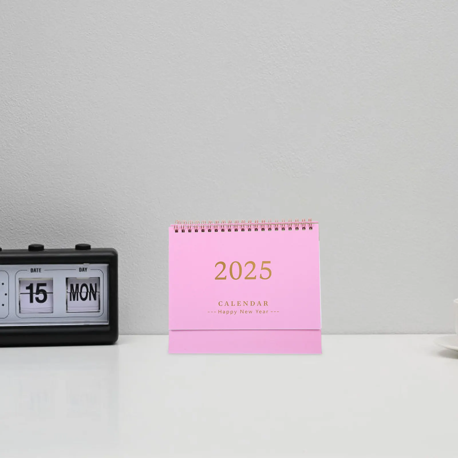 2025 Desktop Calendar with Dual Wire Binding, Ink-Resistant Paper, Fresh Design, Mid-2024 to End-2025