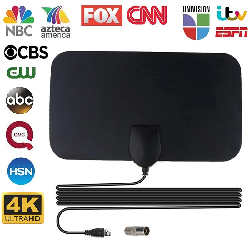 

High Quality TV Antenna 4K High Gain HD DTV Box Digital Smart TV Antenna 500 Miles Booster Active Indoor Aerial HD Flat Design