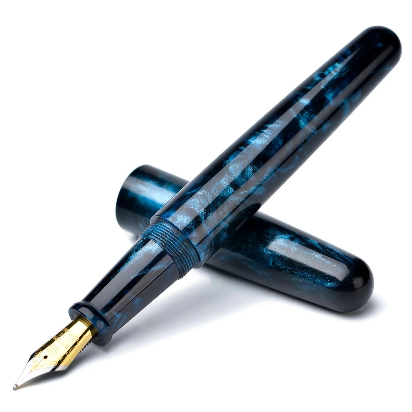 Fuliwen 017 Resin  Acrylic Fountain Pen Blue Black Big Size EF/F/M Beautiful Ink Pen Luxury Gift Pen for Office Business School