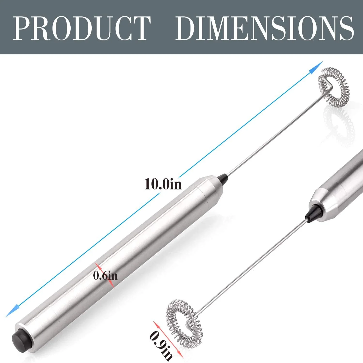 رغوة الحليب، خلاط قهوة مشروبات يعمل بالبطارية مع خفاقة من الفولاذ المقاوم للصدأ، صانع رغوة القهوة، رغوة لاتيه، كابتشينو،