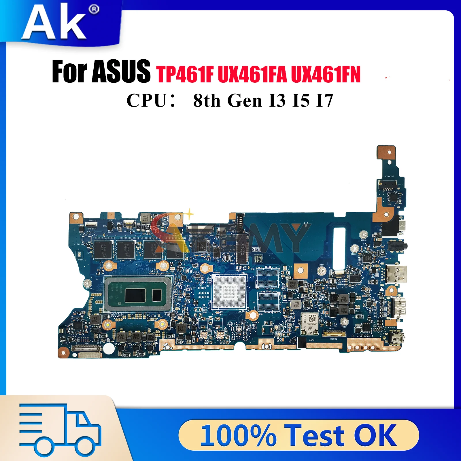 

UX461FA Laptop Motherboard For ASUS ZenBook TP461UN UX461 TP461UA UX46UA UX46UN Mainboard With I3 I5 I7 CPU 100% tests OK stk