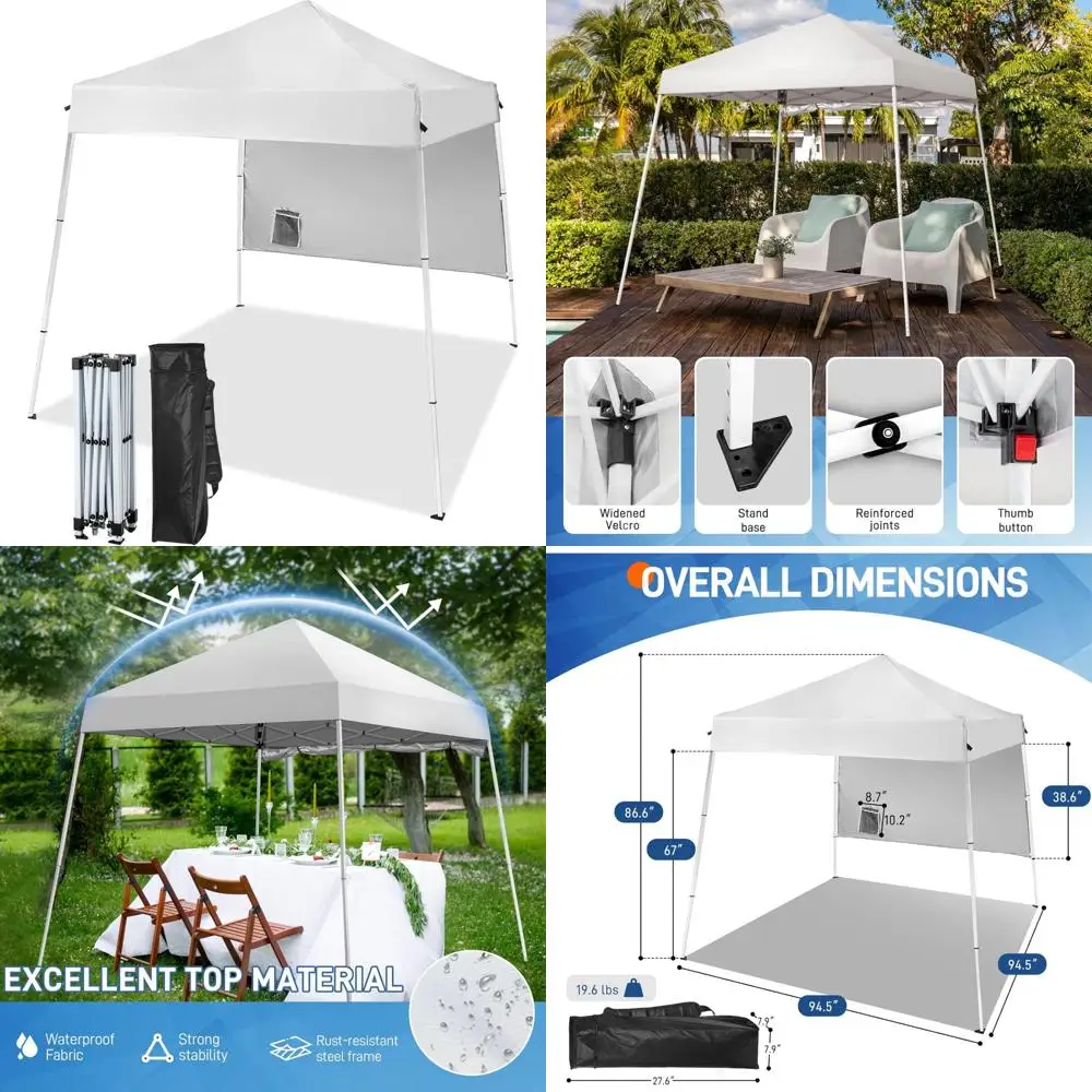 

Outvita 6'x6' Pop Up Canopy Tent Коммерческая палатка для мгновенной беседки, водонепроницаемая палатка с навесом и защитой от ультрафиолета с наклонными ножками и 1 шт. si