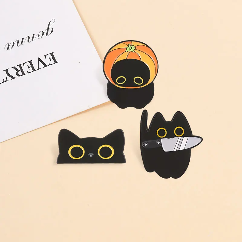3-22 Stück/Set Cartoon-Tier-Emaille-Pins Kawaii Weltraumkatze Punk-Krähe Rotohriges Kaninchen Broschen Anime-Kätzchen-Abzeichen Schmuckgeschenke – Detail 3