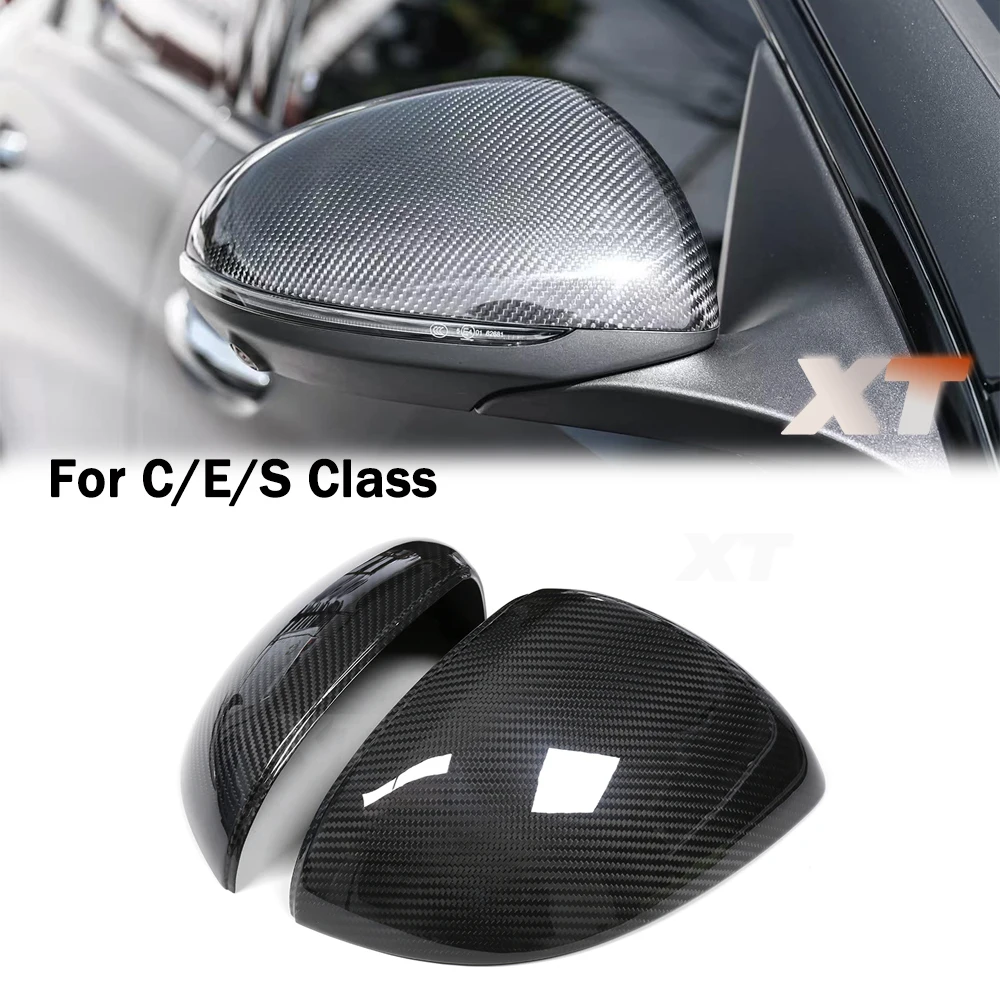 

For Mercedes 2021+ C S E Class S450 E300 C260 W206 W214 W223 Replacement Dry Carbon Fiber Mirror cover Rear View Side Caps