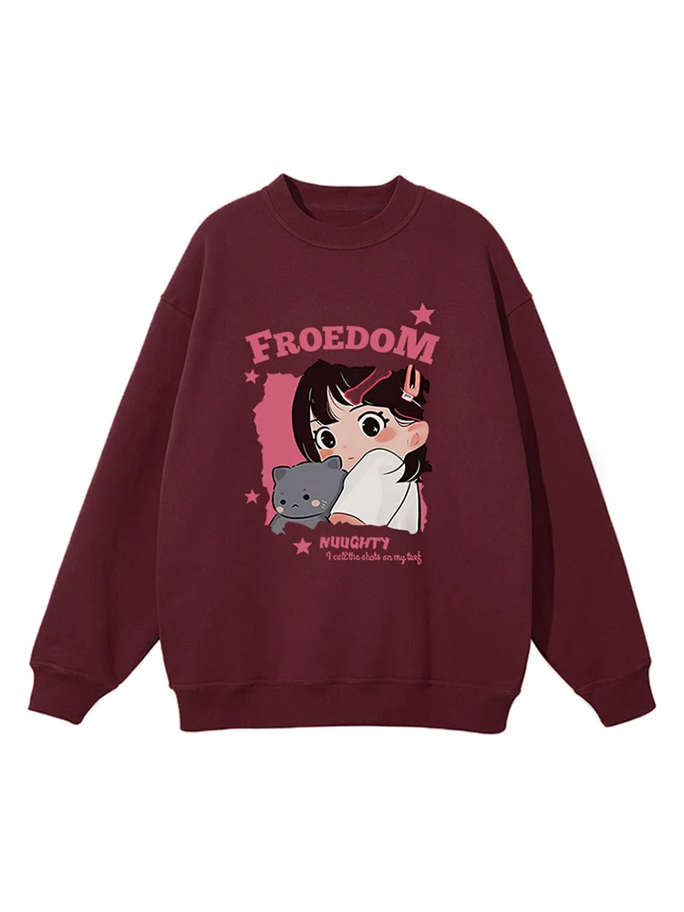 Imagem -04 - Pullovers Kawaii Graphic Essentials Feminino Moletom Casual Solto Streetwear Aconchegante Moda Coreana Outono Inverno Anos 2000