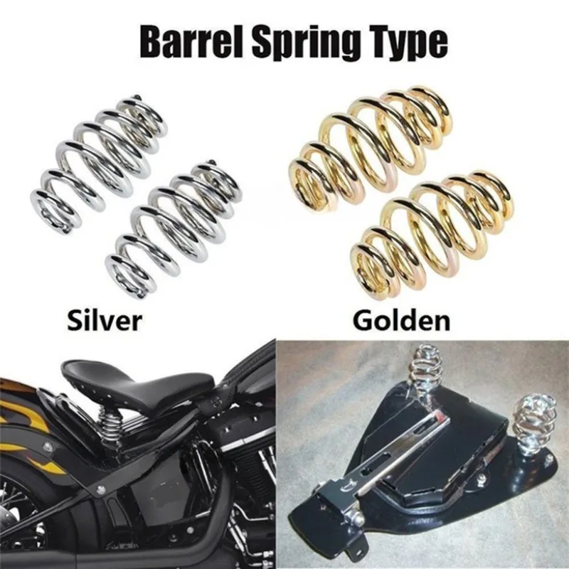 

Motorcycle Parts Harley Cruise Prince Modified Retro Spring Single Seat Spring Silver 3 inch Pair