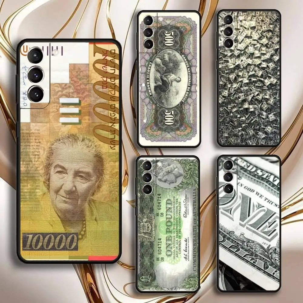 

Banknote Dollar Cash Phone Case For Samsung GalaxyA13,21s,22,31,32,52,53,71,72,73,Soft Black Shell