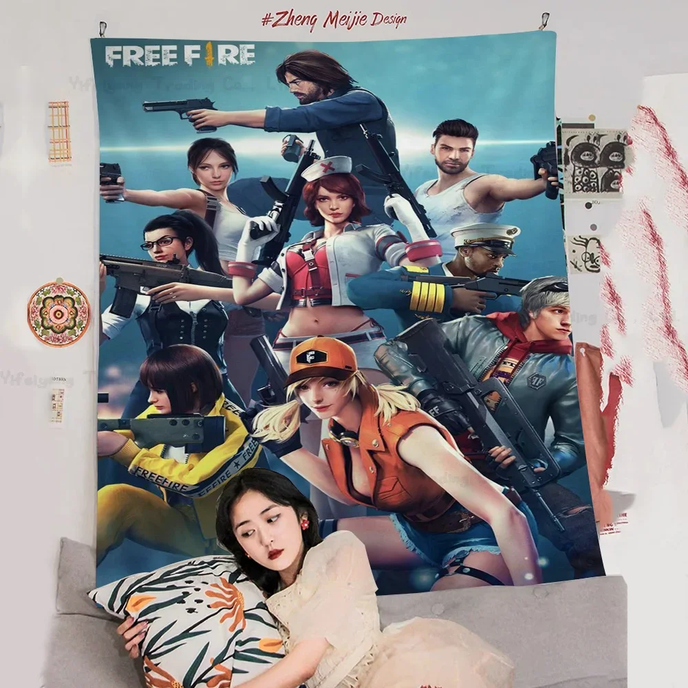 Garena Free Fire Game الرسم البياني نسيج الفن الخيال العلمي غرفة ديكور المنزل رخيصة الهبي الجدار الشنق #4