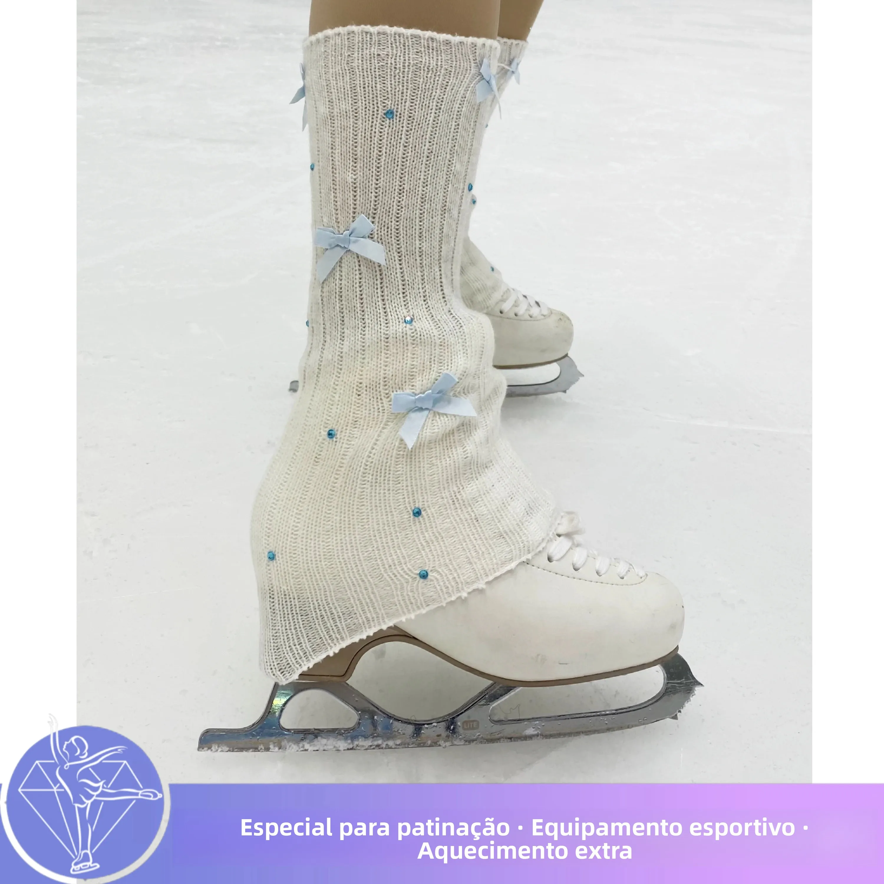 handmade-ice-skating-leg-warmers-decorative-rhinestones-knot-shape-modifying-cute-ice-hockey-speed-skating-accessories