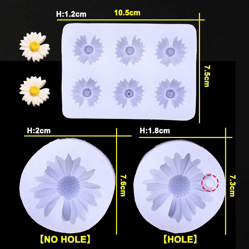 For Better Life 1Pc Transparent 3D Daisy Candle Soft Silicone Mold  For Wax Pendant Mould  Decoration Flower Soap  Aromatherapy