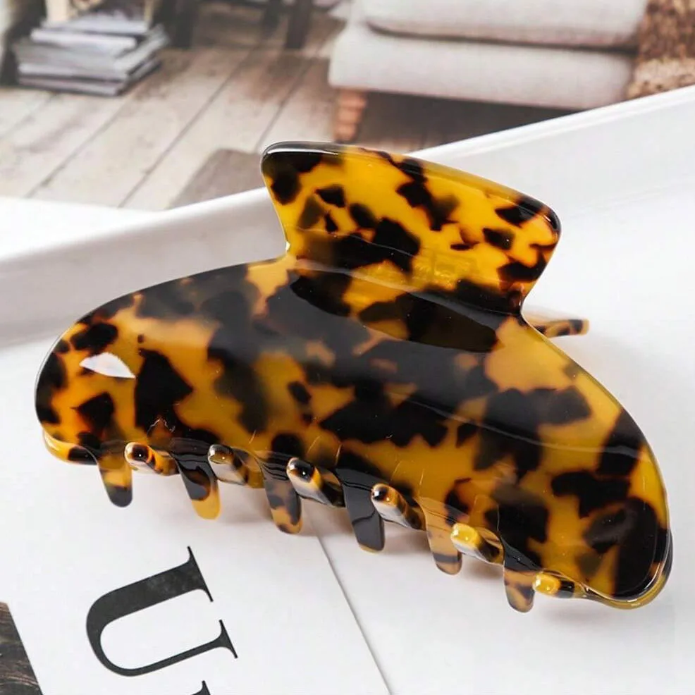 Personalized Leopard Print Hair Claw Clip, Custom Name Engraving, Custom Name Wedding Hair Accessory, Bridesmaid Gift, Party Fav