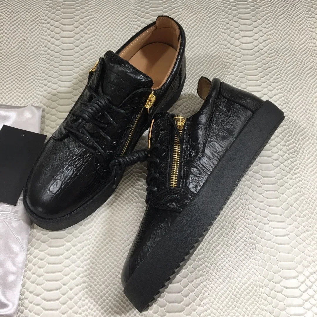 

New Fashion Casual Sneakers for Men Brand Designer Women Tennis shoes Luxury Real Leather GZ Loafers Sports shoes 35-48 G0009