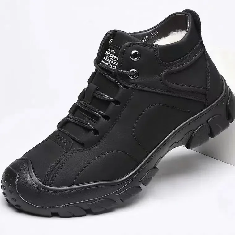 Zapatos gruesos impermeables informales De algodón para Hombre, Botas De nieve para Hombre, zapatos De invierno para Hombre, botines con plataforma, Zapatillas De Hombre