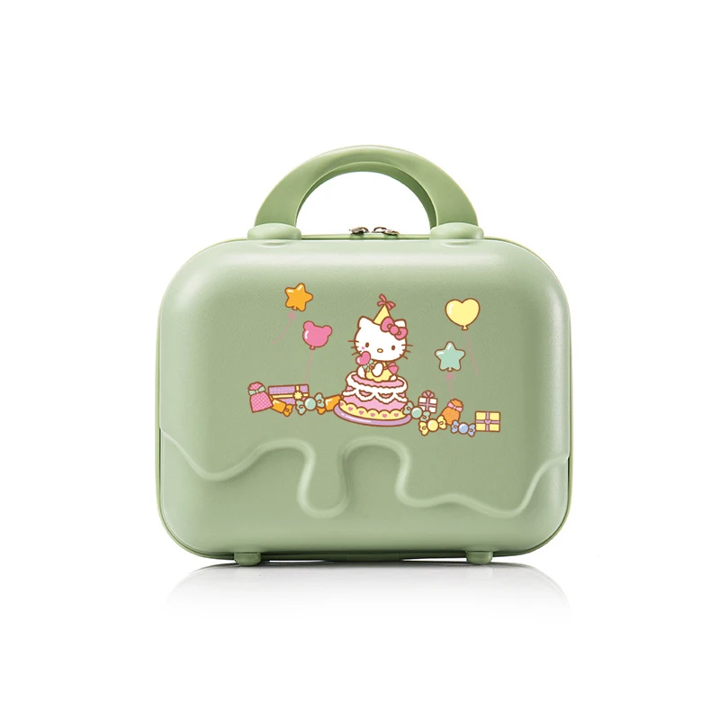 14 Inches Sanrios Hello Kittys Cosmetic Case Anime Figure Kawaii Cartoon Portable Small Storage Suitcase Wash Up Cosmetic Bag