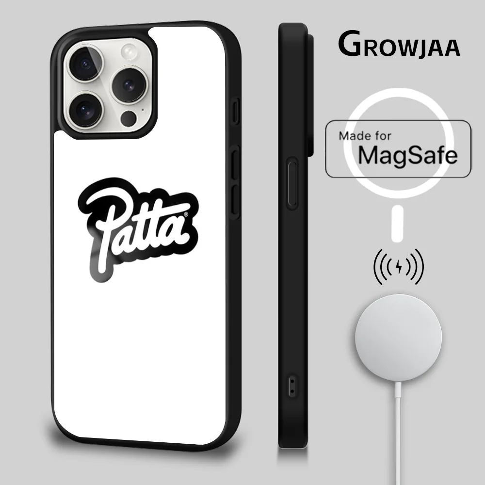 

P-Patta Designer Phone Case For iPhone 15 14 13 12 11 Pro Max Plus Mini Mirror Magnetic Cover Magsafe Case Wireless Charging