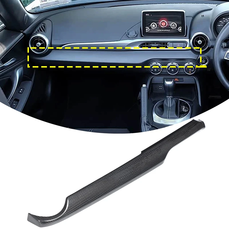 Pour Mazda MX-5 ND Miata Fiat/Abarth 124 2016-2026, véritable fibre de carbone, couverture de console centrale de voiture, accessoires intérieurs L/R