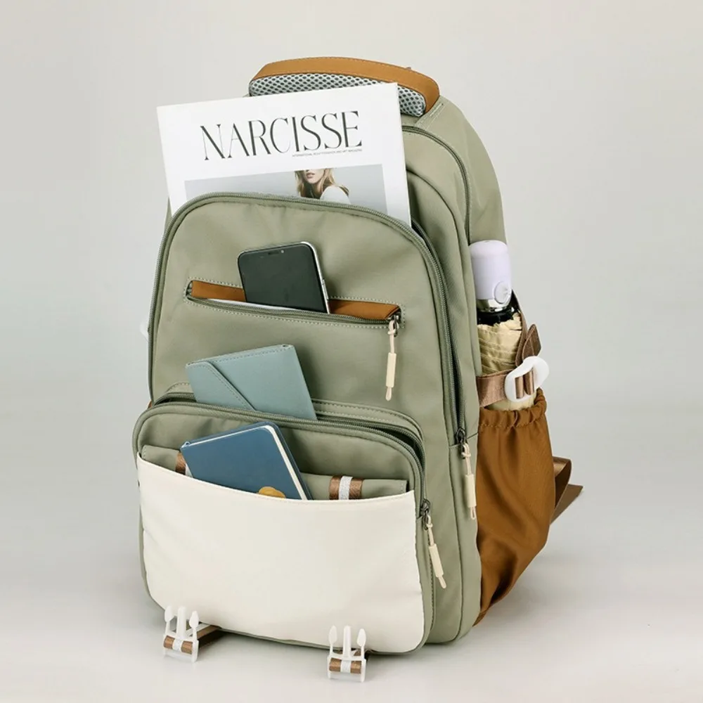 Fashion Nylon Large Student School Bag Waterproof Capacity Backpack Korean Style Leisure Schoolbag Women Men