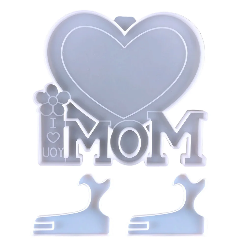 

1 set 1 Set Handmade Mother'S Day Photo Frame Mold Silicone Diy Craft Decoration Frame Resin Pigments Glitter Sequins Compatible