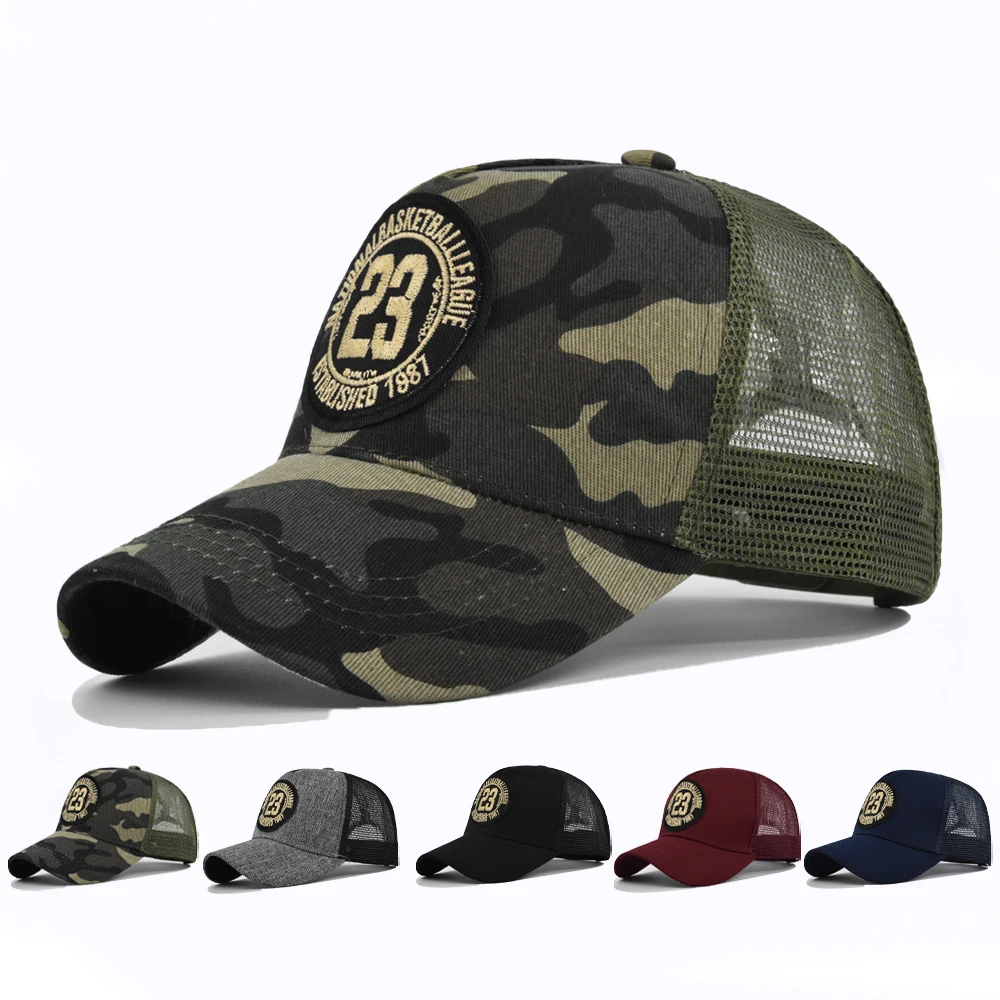 2025 Outdoors New Mesh Breathable Personality Sticker Embroidery Women's BaseballCap Mesh Hat Men's Spring Outdoor Sunscreen Cap