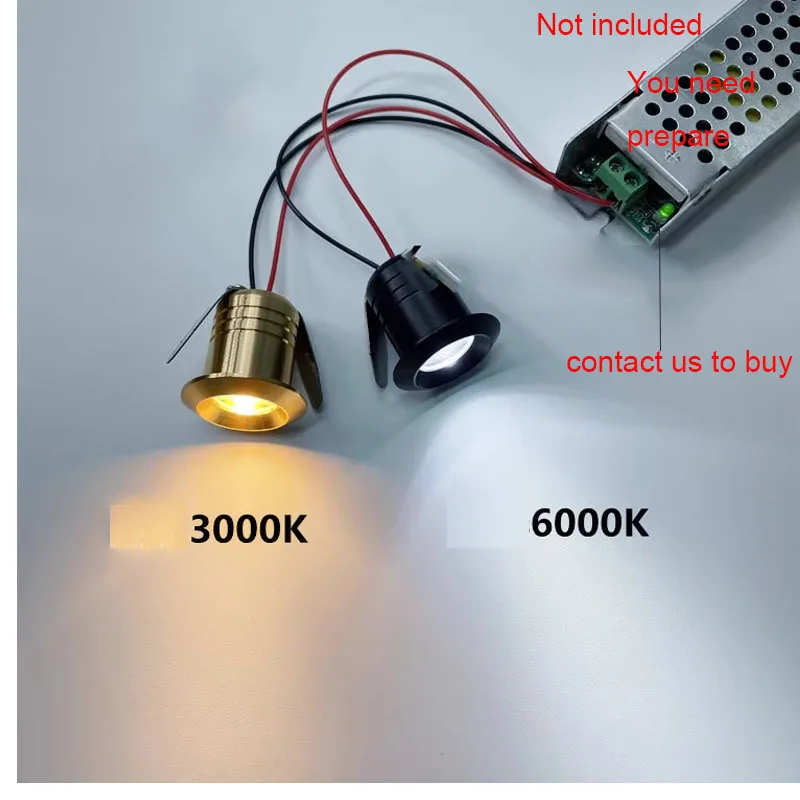 4pcs Small Spot Light 3W Mini LED Spotlight 12V 220v  20mm Cutout Recessed Downlight Ceiling Lamp Showcase Display Light