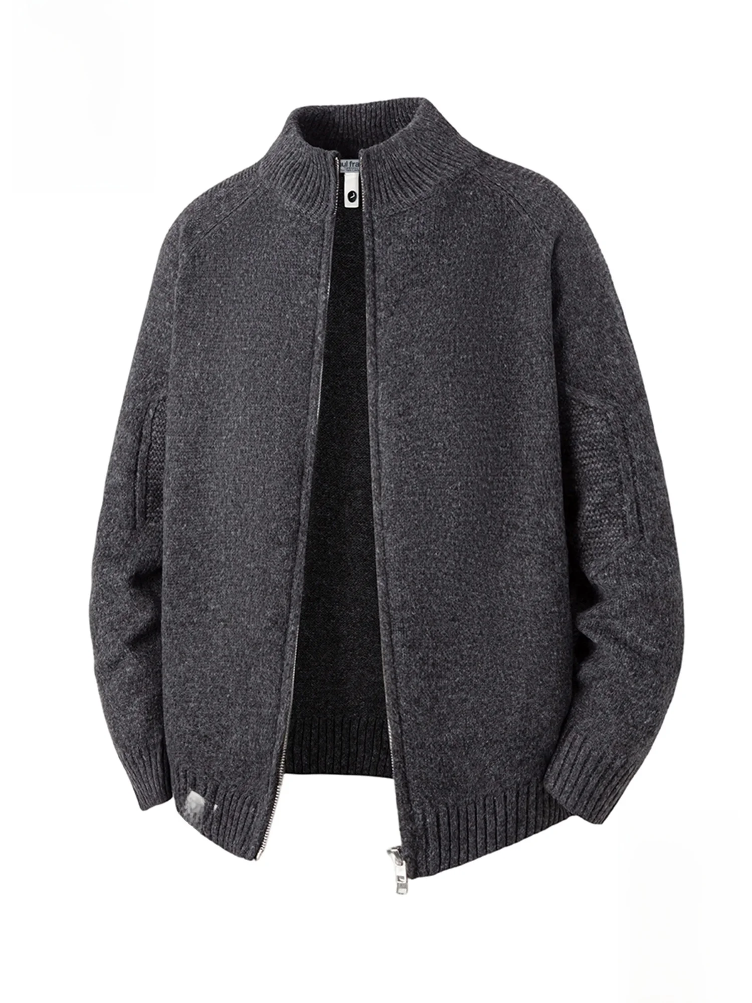 

PaulFrank Monkey Loose Fit Knitted Cardigan Men's Autumn Winter ey Zipper Stand Collar Sweater Jaet Casual Sle Polyester