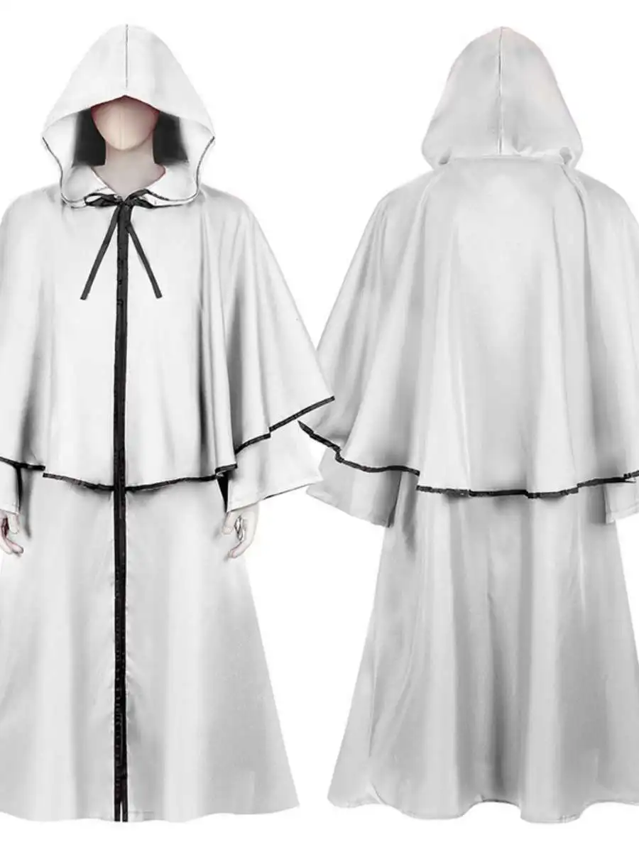 Roupão Medieval com Capuz para loween, Casaco Longo Sem Mangas, Fsia de Bruxa, Deus da Morte, Material Poliéster, Fant...