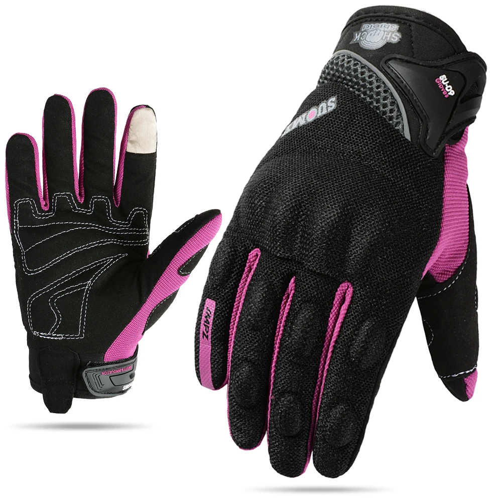 SUOMY Women Purple Motorcycle Gloves Touch Screen Full Finger Racing/Climbing/Cycling/Riding Sport Windproof Motocross Gloves