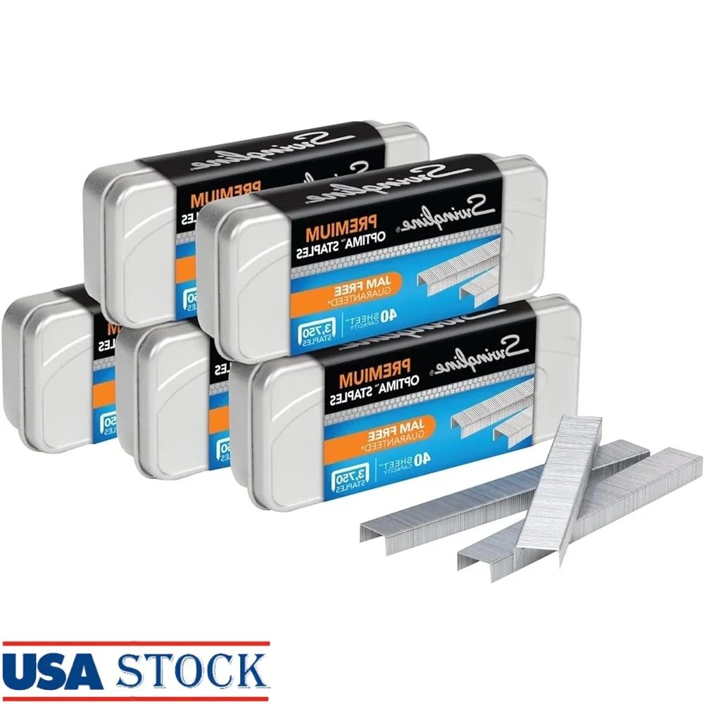 

Jam Free Staples Premium Efficient 1/4 Inch Leg Specially Engineered Design 3750 Staples Per Box Pack of 5 Total 18750 Staples