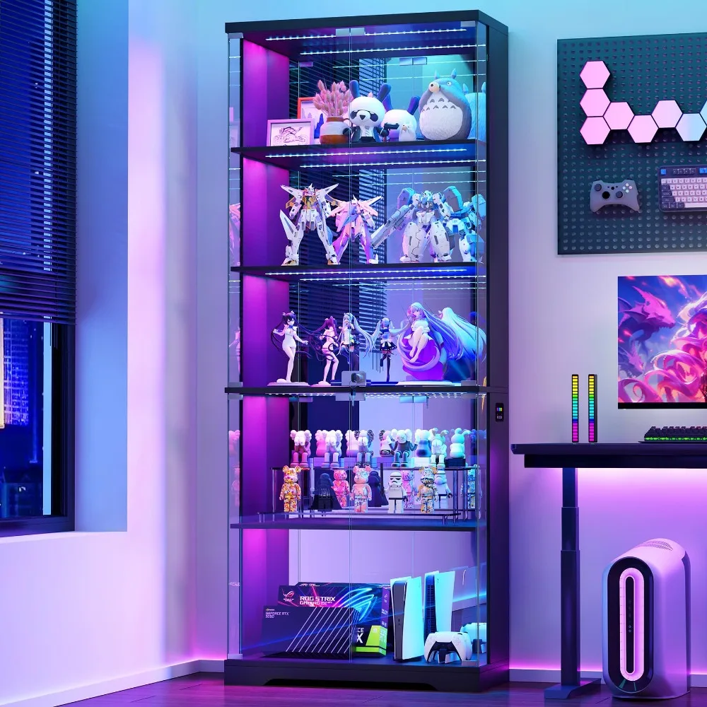 Glass Display Cabinet with Doors and RGB LED Lights | 69