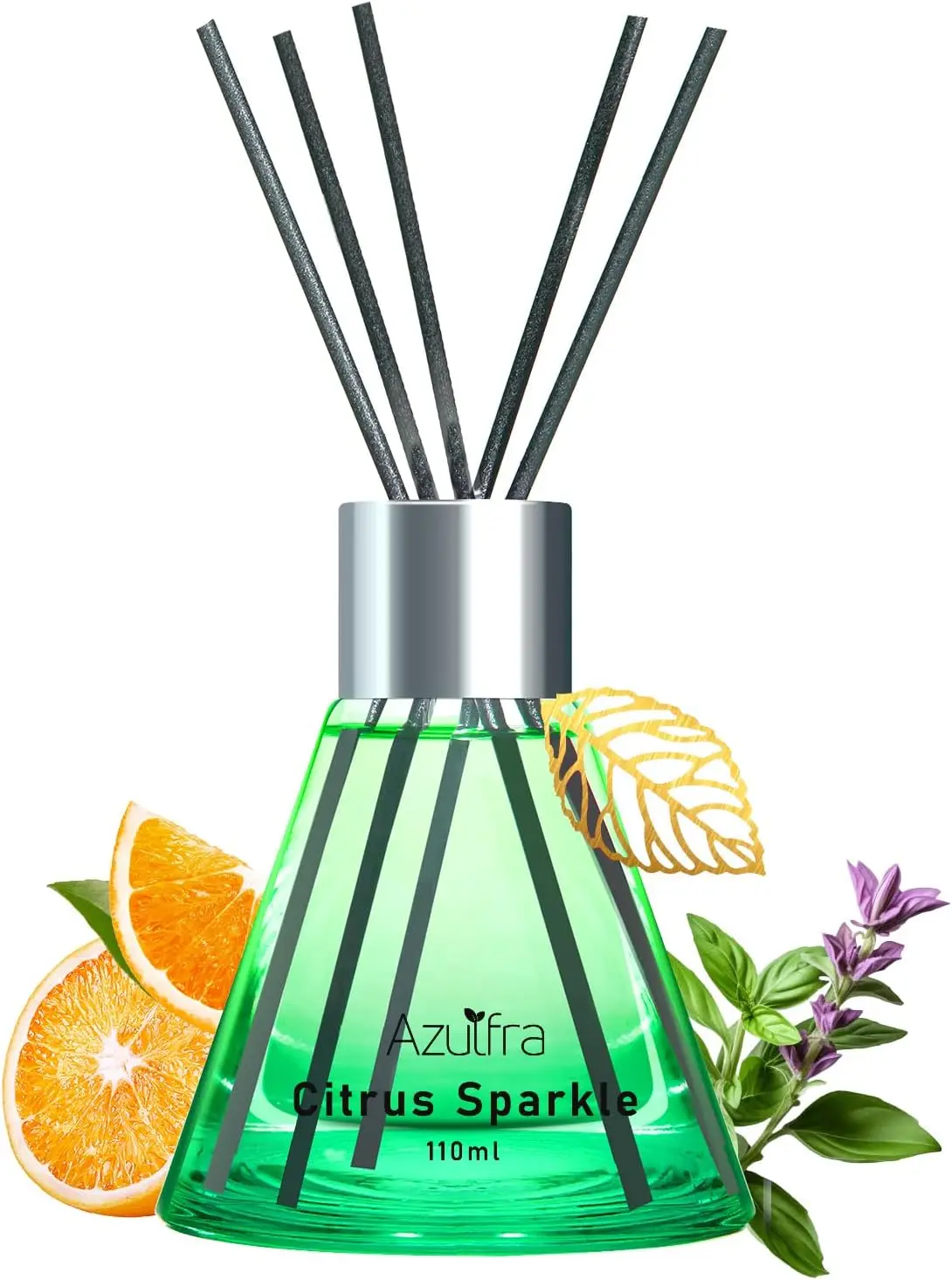 

Reed Diffuser Set for Home, Citrus Scented with 6 Sticks, Essential Oil Fragrance for Christmas Shelf Decor, 3.4 oz
