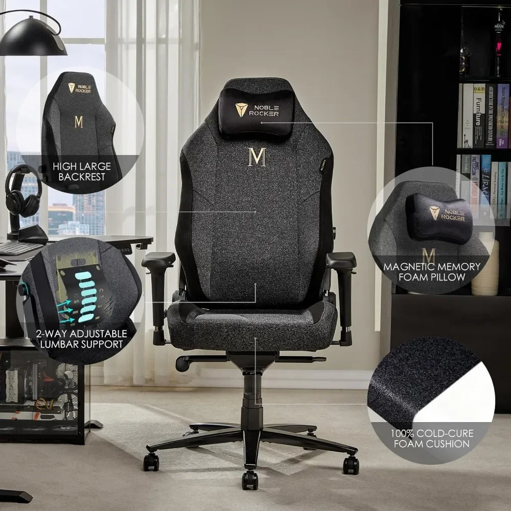 Cadeira ergonômica do jogo do PC com apoio lombar headrest, cadeira do computador, confortável e grande, grande e alto, braços 4D