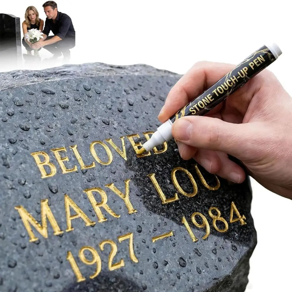 Quick-Drying Tombstone Marker Pen Oil Based Waterproof Gravestone Marker Pen Weather-Resistant Fine Tip Gravestone Lettering Pen