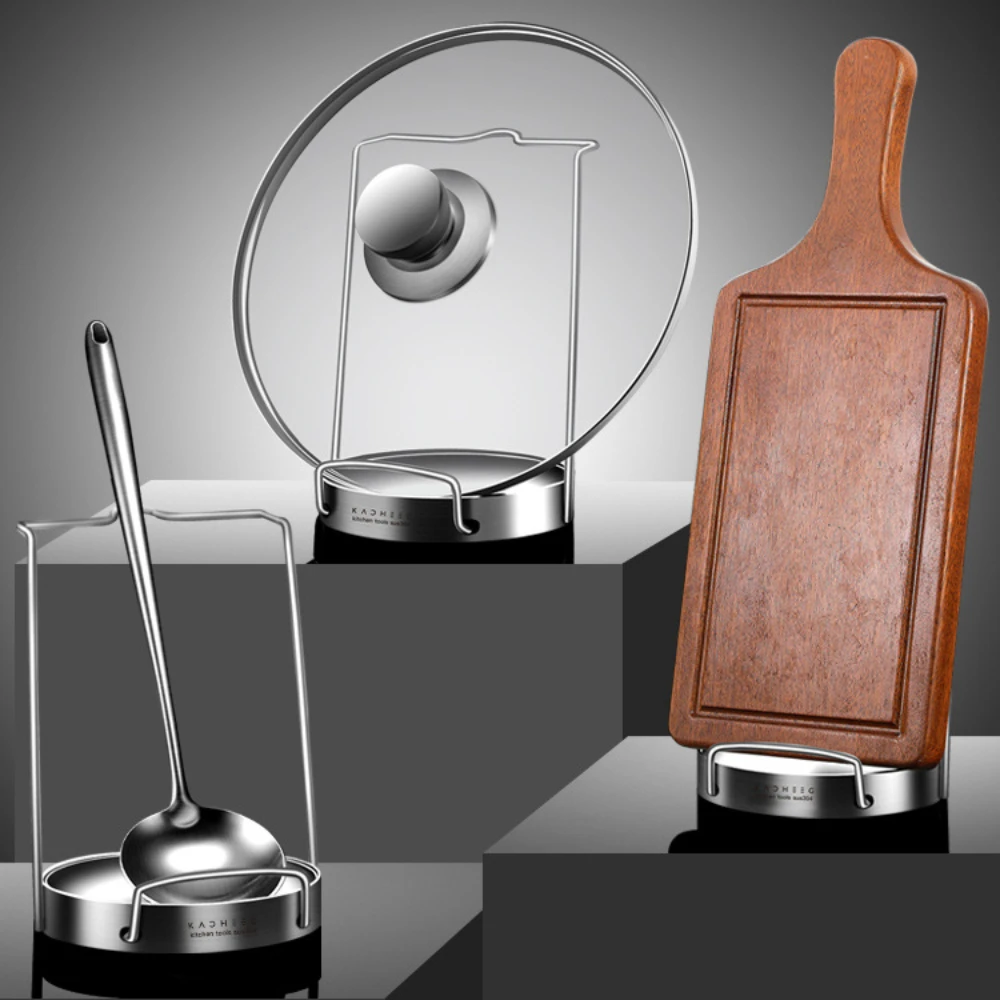 

304 stainless steel pot cover rack kitchen storage spatula cutting board vegetable board drain soup shell rack kitchenware