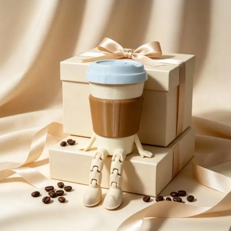 Articulated Coffee Cup Figures Cute Coffee Cup Desk Decor Fidget Toys For Coffee Lovers Home Office Ornaments