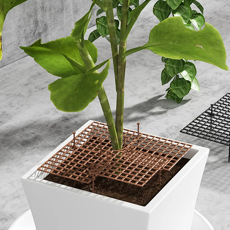1PCS Plant Pot Soil Guard With Nails Plant Pot Grid Flower Pot Cover Baby Safety Mouse Garden Home Plant Protector Repel Cats