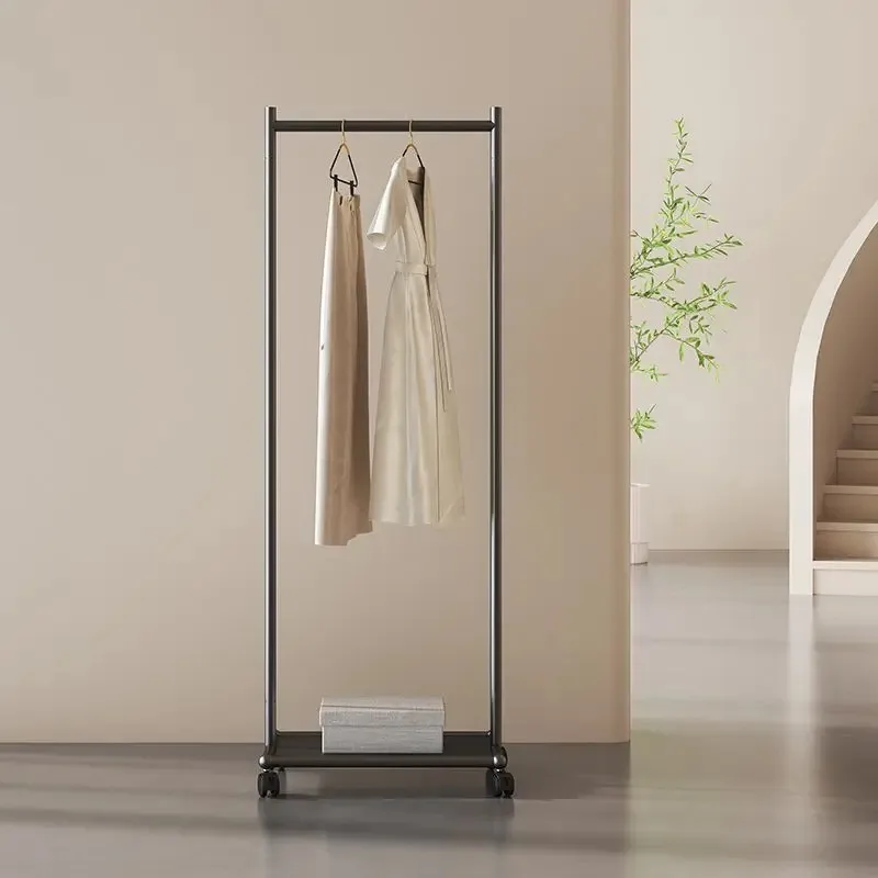 Nordic Coat Racks Medieval Modern Bedroom Stainless Steel Mobile Clothes Storage Hanger Light Luxury Simple Home Coat Racks