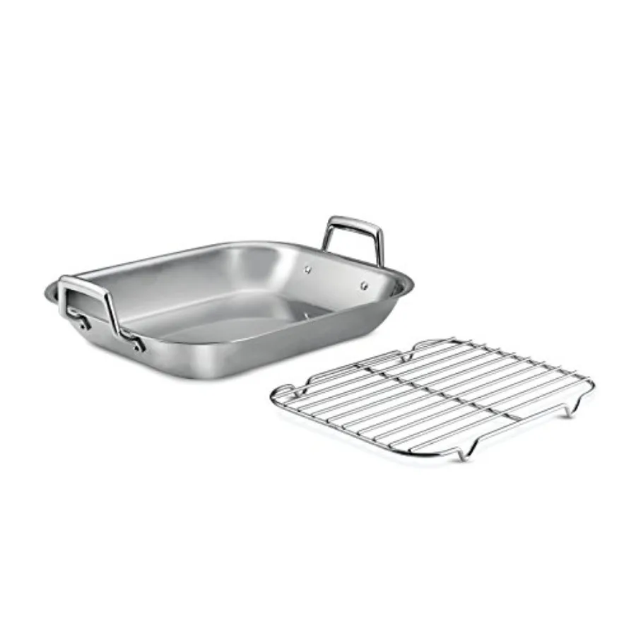 

Stainless Steel with Rack Flared Edge Turkey Roaster for Oven Dishwasher Safe Made in Brazil