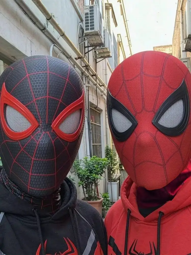 Nowa maska Miles z ruchomymi oczami, fajny dodatek do cosplayu, ręcznie robiona, niesamowita maska, idealna na prezent, festiwale, imprezy, wystawy, dla chłopców. — 2