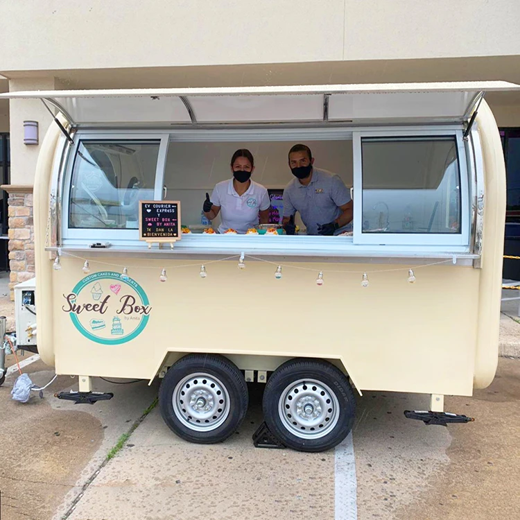 Street Food Cart Foodtruck Ice Cream Movable Fast Food caravan for Sale EU UK Ireland France Italian