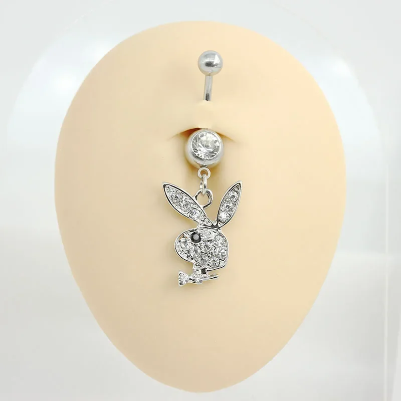 Belly Button Rings for Women Bunny Navel rings Gold color Rabbit Belly Rings Gem stone Belly Piercing Jewelry Body Jewelry