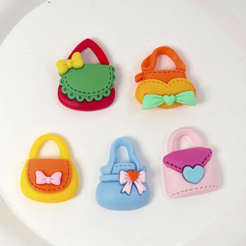 10pcs Resin Handbag Series Diy Refrigerator Sticker Key Chain Mobile Phone Shell Hairpin Resin Accessories Materials