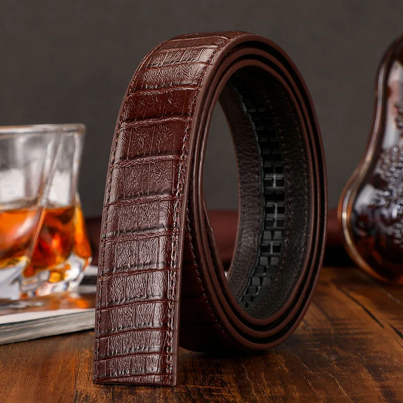 Männer Automatische Schnalle Gürtel Keine Schnalle Gürtel Marke Gürtel Männer Hohe Qualität Männlich Echte Strap Jeans Gürtel 3,5 cm gürtel – Detail 7