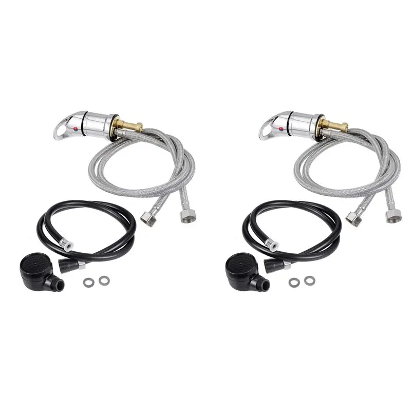 

【PARTY DAY】2 комплекта смесителей для воды, смеситель для парикмахерской мойки и набор для распыления с шлангом, смеситель для горячей и холодной воды для домашнего салона и спа